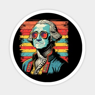 RETRO George Washington Funny July 4th American Flag Magnet